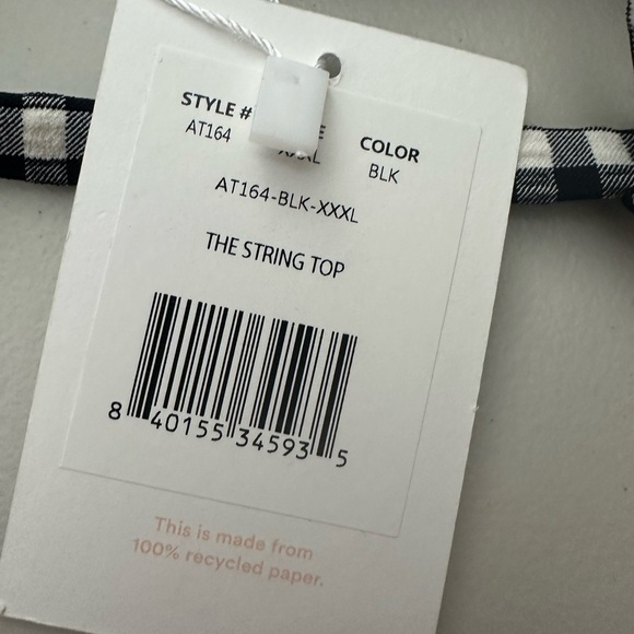 Andie Swim The String Top Black And White Gingham Bikini Size XXXL - Picture 4 of 8